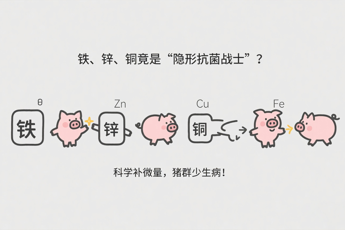 铁、锌、铜竟是“隐形抗菌战士”？科学补微量，猪群少生病！